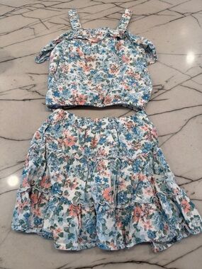 abercrombie kids Floral Two-Piece Set in Blue, Pink, Green